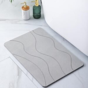 Alfombra Diatomita Baño 60x40 – Secado Rápido, Antideslizante y Antibacteriana – Alfombrilla Piedra Diatomita Super Absorbente – Alfombrilla Diatomita - Stone Bath Mat
